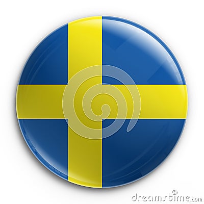Badge - Swedish flag Stock Photo