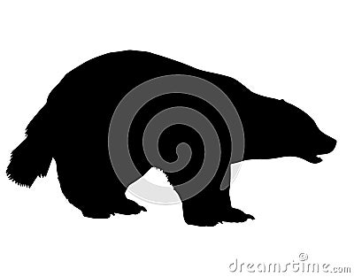 Badger silhouette isolated on white background Cartoon Illustration