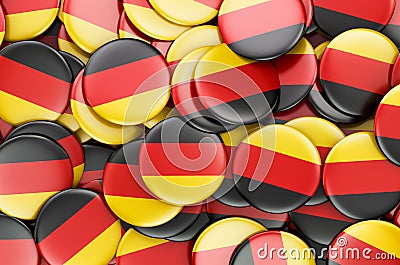 Badges with flag of Germany, 3D rendering Stock Photo