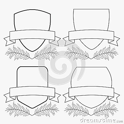 Badges Frame Concept design black and white Stock Photo