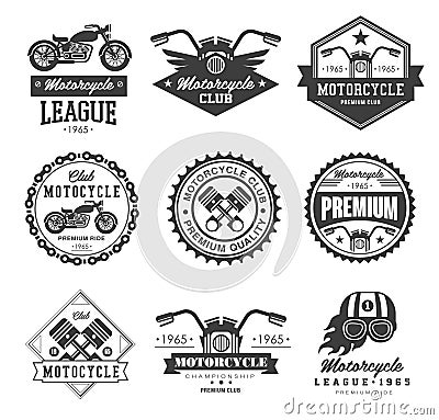 Badges Motorcycle Collections Vector Illustration