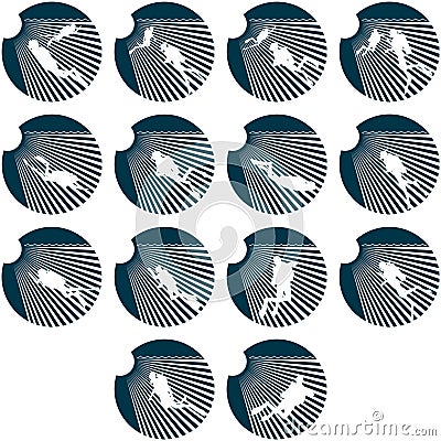 Badges with scuba divers-1 Vector Illustration