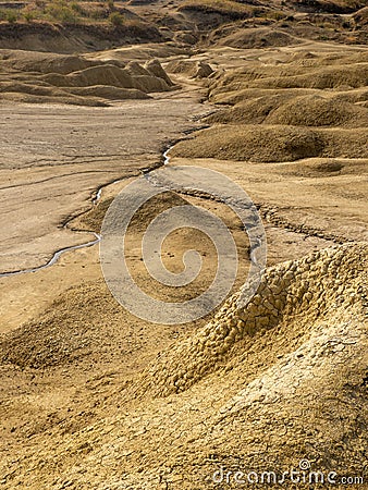 Badlands of romania, vulcanii noroisi reserve near berca, buzau county, mud vulcanoes landscape Stock Photo