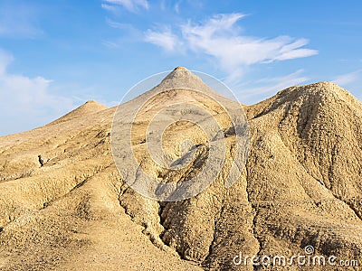 Badlands of romania, vulcanii noroisi reserve near berca, buzau county, mud vulcanoes landscape Stock Photo