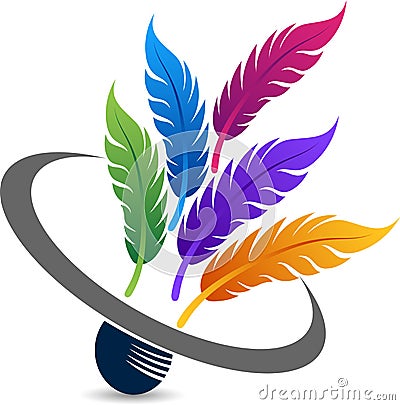 Badminton colorful feathered logo Vector Illustration