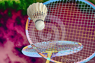 Badminton fantasy all over Stock Photo