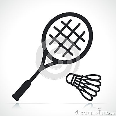 badminton racket and shuttlecock icon Vector Illustration