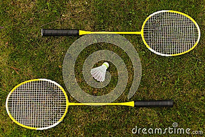 Badminton rackets Stock Photo