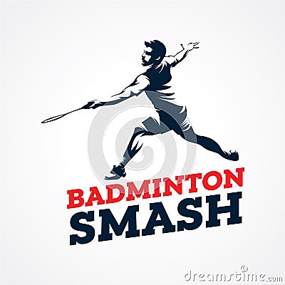 Badminton Smash Logo Design Template Vector Illustration