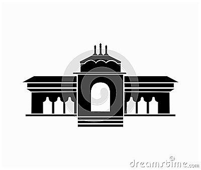 Badrinath lord Shiva temple vector icon. Badrinath is a holy place and dham Vector Illustration