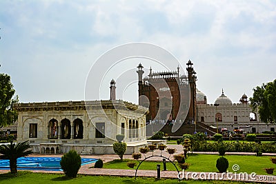 Badshahi Mosque Lahore & Tomb of Allama Iqbal Editorial Stock Photo