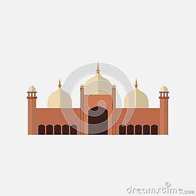 Badshahi Mosque Vector Illustration