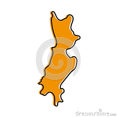 Badulla district of Sri lanka vector map illustration Vector Illustration
