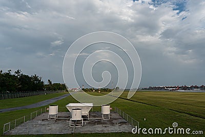 BADUNG,BALI-APRIL 10 2019: Wind profiler tools at Ngurah Rai International airport Bali. It`s made by scintec and it put on the Editorial Stock Photo