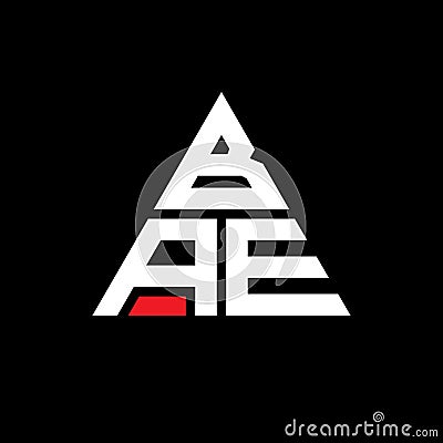 BAE triangle letter logo design with triangle shape. BAE triangle logo design monogram. BAE triangle vector logo template with red Vector Illustration