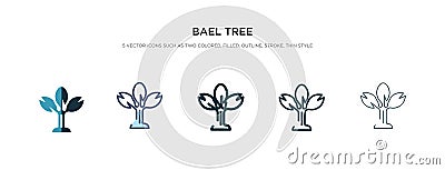 Bael tree icon in different style vector illustration. two colored and black bael tree vector icons designed in filled, outline, Vector Illustration