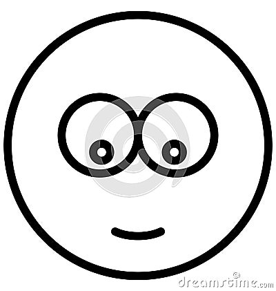baffled emoticon, stare emoticon Vector Isolated Icon which can easily modify or edit Vector Illustration