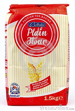 Bag of Belbake Plain Flour Editorial Stock Photo