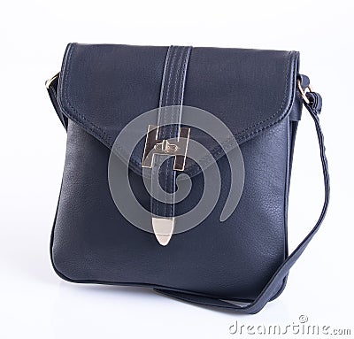 bag or black colour female bag on a background. Stock Photo