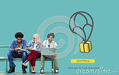 Bag Box Container Distribution Package Shipment Concept Stock Photo