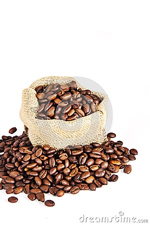 Bag coffee seed Stock Photo