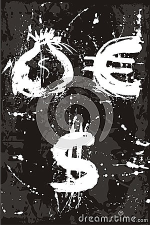 Bag , euro, dollar, money Vector Illustration