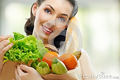 Bag of food Stock Photo