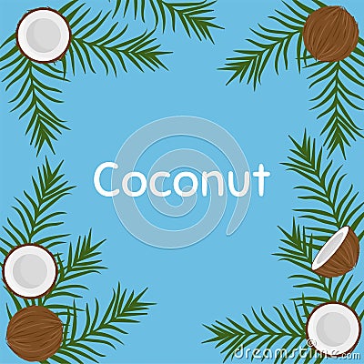 Coconut. Flat Vector Illustration EPS. Stock Photo