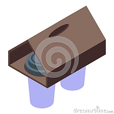 Bag holder cup icon isometric vector. Carton cover Stock Photo