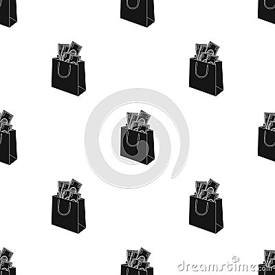 Bag with money. E-commerce single icon in black style vector symbol stock illustration web. Vector Illustration