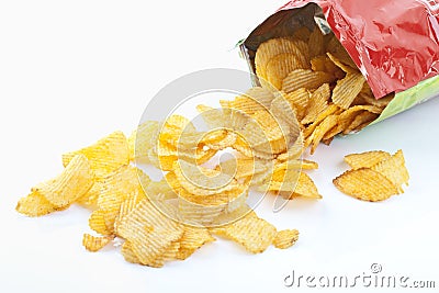 Bag of potato chips Stock Photo