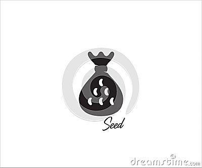 a bag or sac of seed simple vector icon logo design illustration Cartoon Illustration