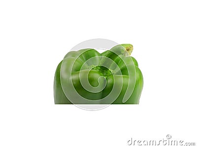 One Sweet Ripe Green Half Bell Capsicum Stock Photo