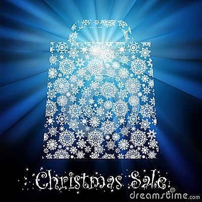 Bag For Shopping With snowflakes. EPS 8 Vector Illustration