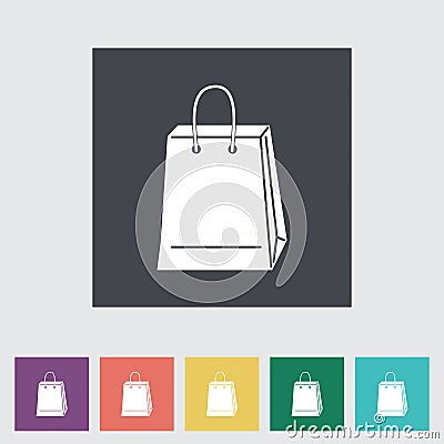 Bag store flat single icon. Vector Illustration