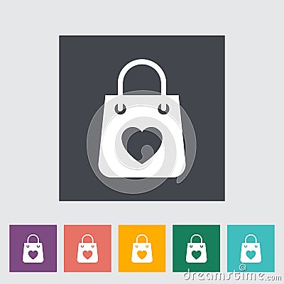 Bag store single icon. Vector Illustration