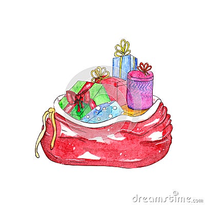 Bag of toys with Christmas elements Stock Photo