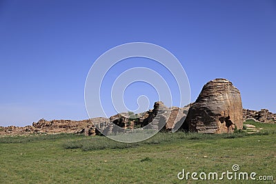 Baga Gazriin Chuluu rock formations, Mongolia Stock Photo