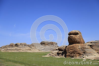 Baga Gazriin Chuluu rock formations, Mongolia Stock Photo