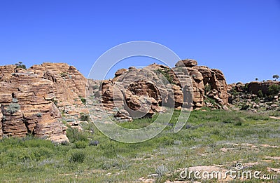 Baga Gazriin Chuluu rock formations, Mongolia Stock Photo