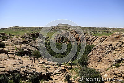 Baga Gazriin Chuluu rock formations, Mongolia Stock Photo