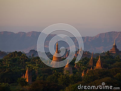 Bagan, an ancient city located in the Mandalay Region of Burma. Stock Photo