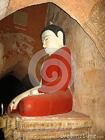 Bagan, Myanmar - 06 Jan 2010: The fresco in Dhamma Yangyi Temple in Bagan, Myanmar Editorial Stock Photo