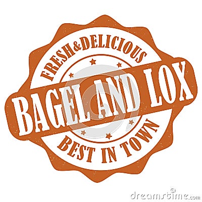 Bagel and lox label or stamp Vector Illustration