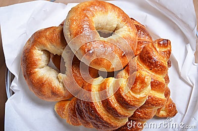 Bagels and Croissants Stock Photo