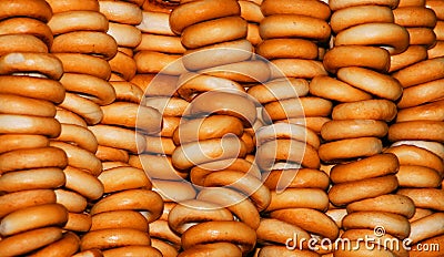 Bagels wall. Stock Photo