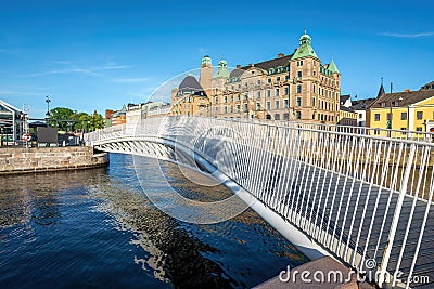 Bagers Bro Bridge over Malmo Canal - Malmo, Sweden Stock Photo