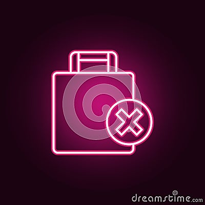 baggage allowance neon icon. Elements of web set. Simple icon for websites, web design, mobile app, info graphics Stock Photo