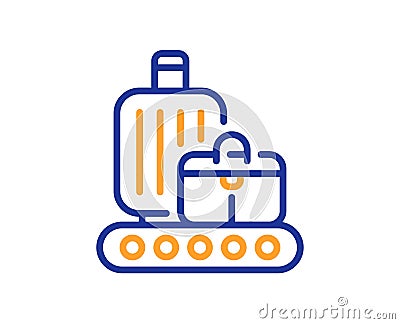 Baggage belt line icon. Travel bag claim sign. Vector Vector Illustration