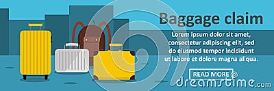 Baggage claim banner horizontal concept Vector Illustration